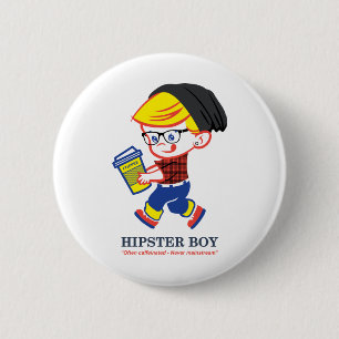 Hipster Boy - Parody illustration 2 Inch Round Button