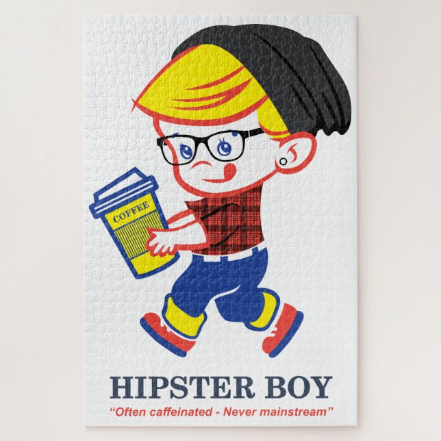 Hipster Boy - Parody illustration Jigsaw Puzzle (Vertical)
