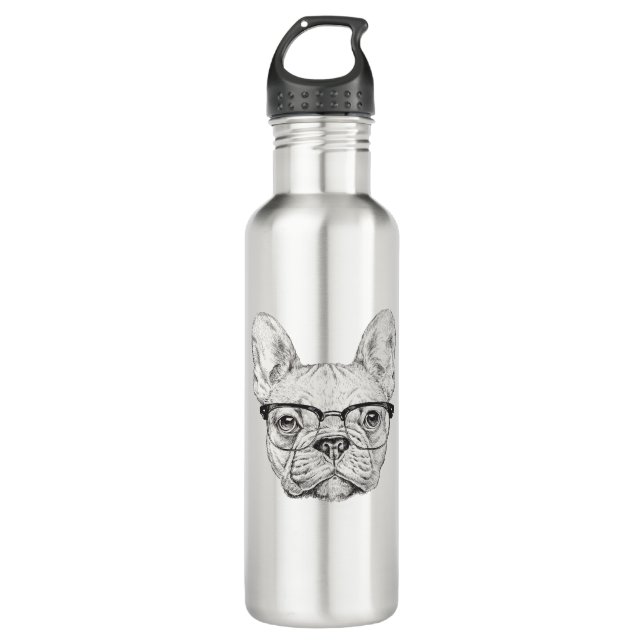 Hipster Bulldog 710 Ml Water Bottle (Front)