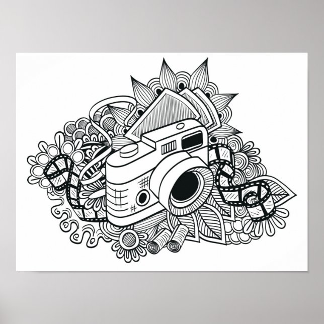 Hipster Camera Doodle 2 Poster (Front)