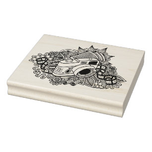 Hipster Camera Doodle Rubber Stamp