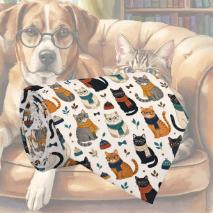 Hipster Cat in Eye Glasses Illustrations Tie