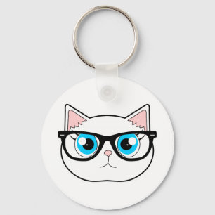Hipster Cat Keychain