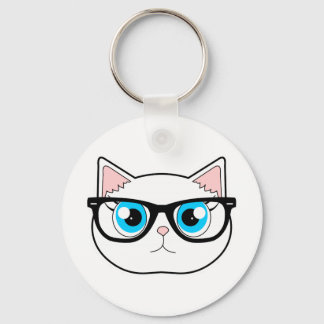 Hipster Cat Keychain