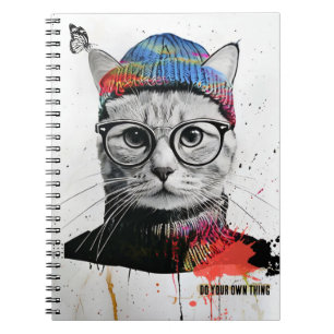 Hipster Cat   Notebook Journal