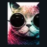 Hipster Cat Pop Art Poster<br><div class="desc">This cool hipster cat will brighten up any room.</div>
