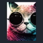 Hipster Cat Pop Art Poster<br><div class="desc">This cool hipster cat will brighten up any room.</div>