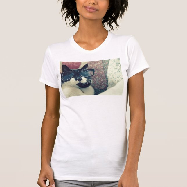 hipster cat T-Shirt (Front)