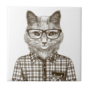 Hipster Cat Tile
