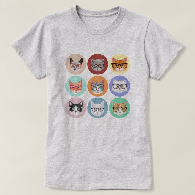 Hipster Cats T-Shirt (Design Front)