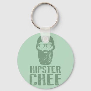 Hipster Chef Keychain