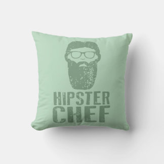 Hipster Chef Throw Pillow