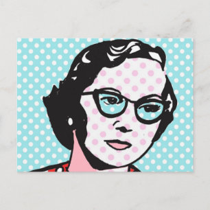 Hipster Chic Retro Pop Art Postcard
