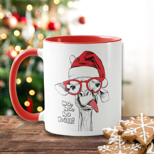 Hipster Christmas Giraffe Holiday Mug