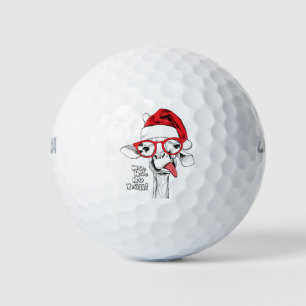 Hipster Christmas Giraffe   Holidays Golf Balls