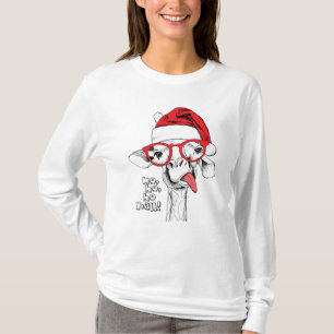 Hipster Christmas Giraffe   Holidays T-Shirt