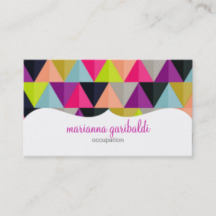 Hipster Colourful Triangles Pattern  Personalized Business Card