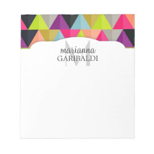Hipster Colourful Triangles Pattern  Personalized Notepad