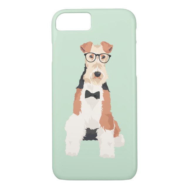 Hipster Cool Fox Terrier Wire Dog for Dog Lovers Case-Mate iPhone Case (Back)