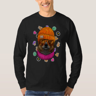 Hipster Corgi Geek Nerd Glasses Dog Love Peace Sig T-Shirt