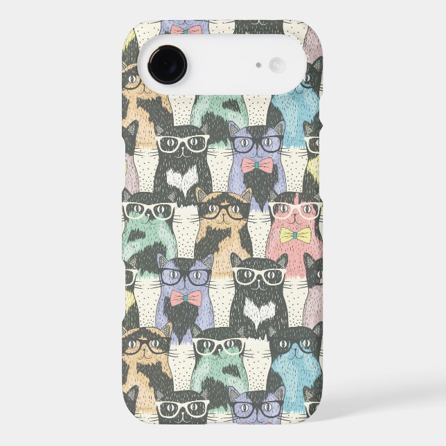 Hipster Cute Cats Pattern Case-Mate iPhone Case (Back)