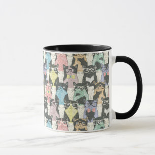 Hipster Cute Cats Pattern Mug