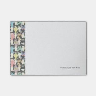 Hipster Cute Cats Pattern Post-it Notes