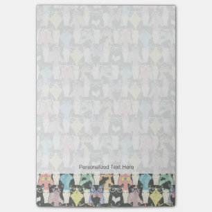 Hipster Cute Cats Pattern Post-it Notes