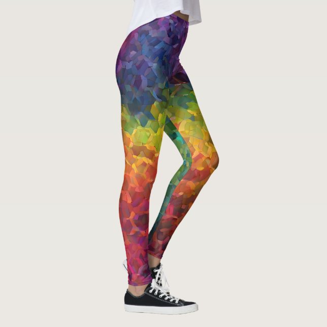 Hipster Cute Crystals Big Bang Rainbow Design Leggings (Right)