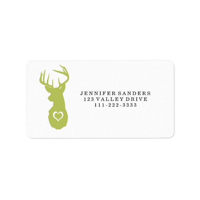 HIPSTER DEER HEAD WITH HEARTS LABEL (Front)