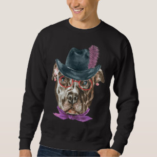 Hipster Dog Pitbull Sweatshirt