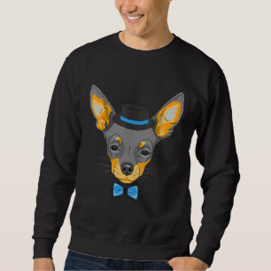 Hipster Dog Wearing Bow Tie Goofy Geek Dog Sweatshirt