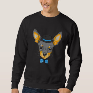 Hipster Dog Wearing Bow Tie Goofy Geek Dog Sweatshirt
