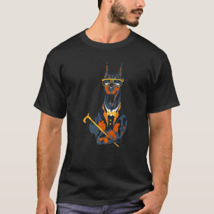 Hipster Dog Wearing Glasses Goofy Geek Dog   T-Shirt