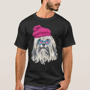 Hipster Dog Wearing Glasses Goofy Geek Dog T-Shirt