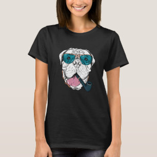 Hipster Dog Wearing Glasses Goofy Geek Dog T-Shirt
