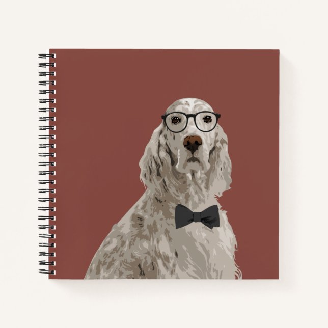 Hipster English Setter Notebook for Dog Lovers (Front)