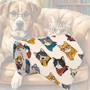 Hipster Faux Silk Stylish Cats Gentleman's Tie