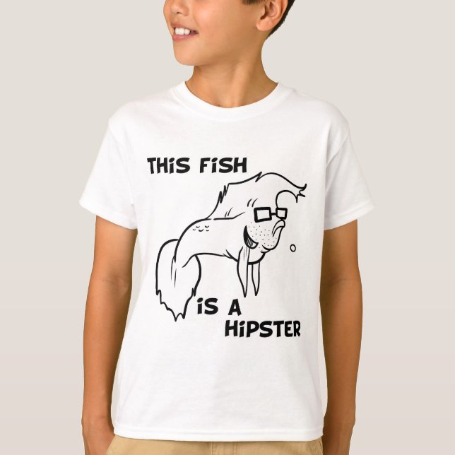 Hipster Fish T-Shirt (Front)