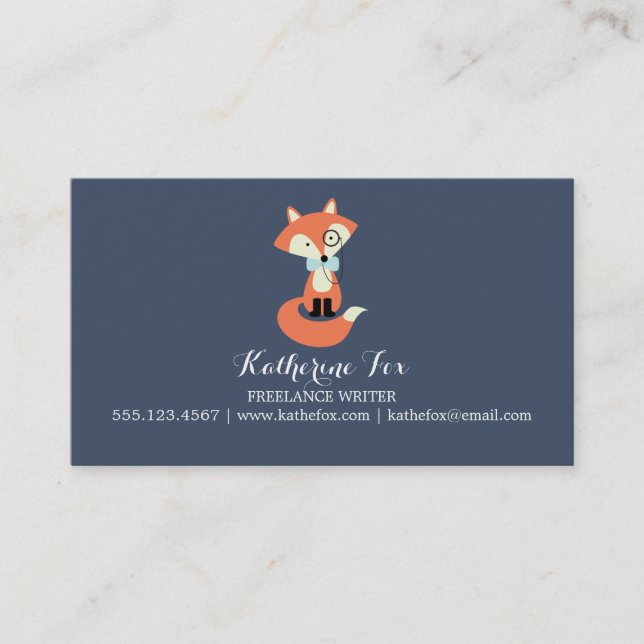 Hipster Fox Business Card (Front)