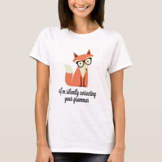 Hipster Fox Grammar T-Shirt