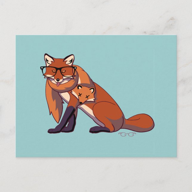 Hipster Fox (without text) Postcard (Front)