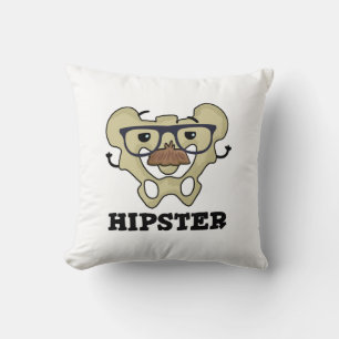 Hipster Funny Hip Bone Anatomy Pun Throw Pillow