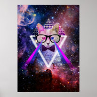 Hipster galaxy cat