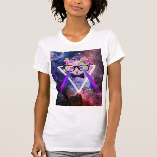 Hipster galaxy cat T-Shirt