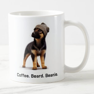 Hipster German Shepherd with Beanie Swagger Coffee Mug
