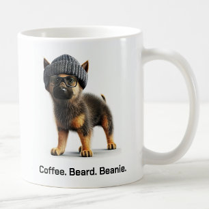 Hipster German Shepherd with Beanie Swagger Coffee Mug