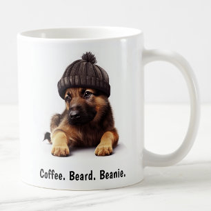 Hipster German Shepherd with Beanie Swagger Coffee Mug