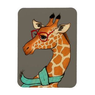 Hipster Giraffe Magnet