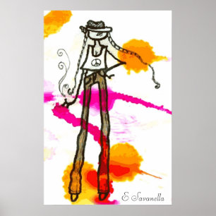 hipster girl poster